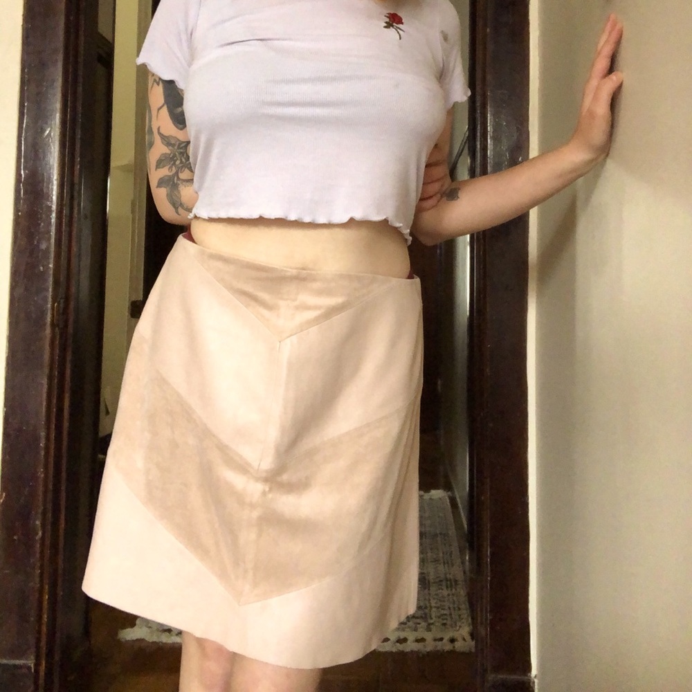 Nude A-line skirt